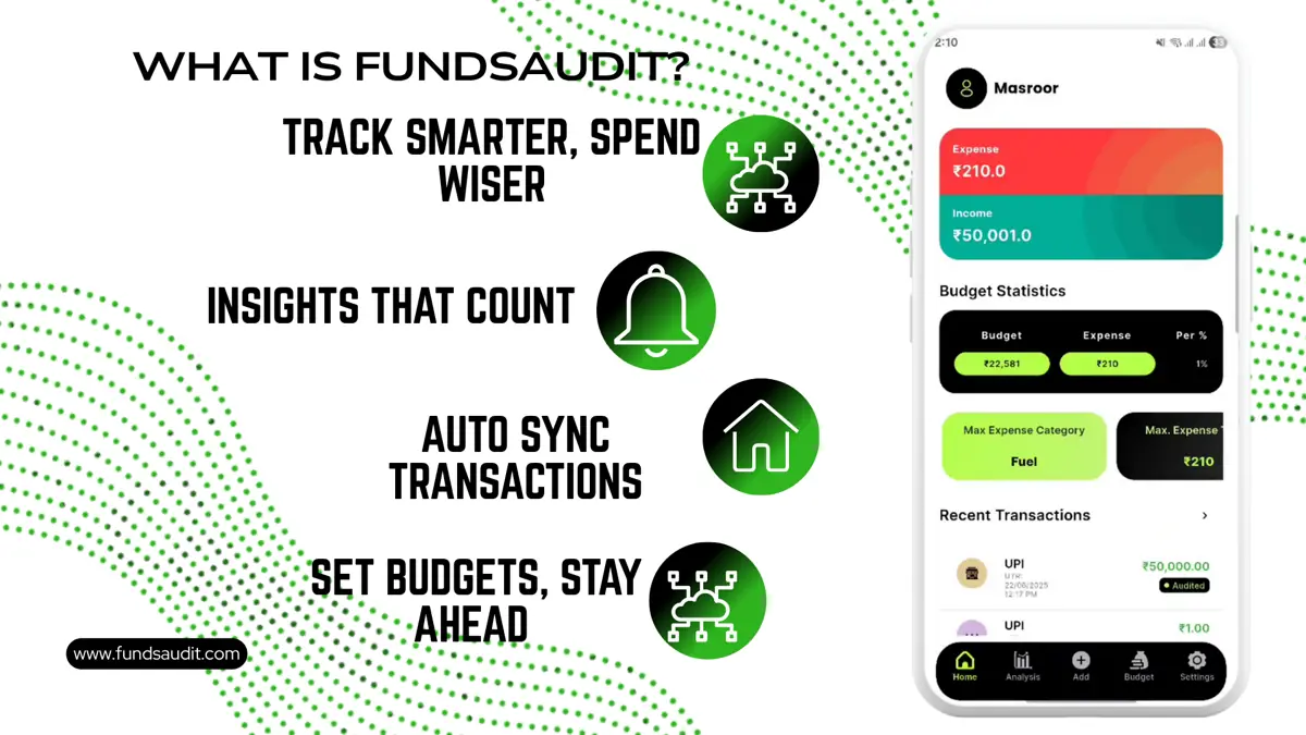 FundsAudit app interface from supplied launch material